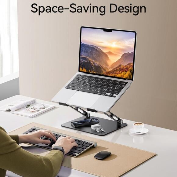 Foldable Aluminum Laptop Stand 10-17.3" Laptops, Height Adjustable Portable NEW - Picture 3 of 7